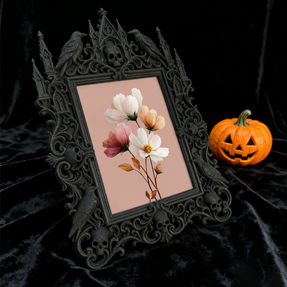 Classy-dark Gothic Dark-style Photo Frame | Dark Academia Book Mark Making Studio Decor, Photo Ornament, Wall-mountable & Tabletop, Practica