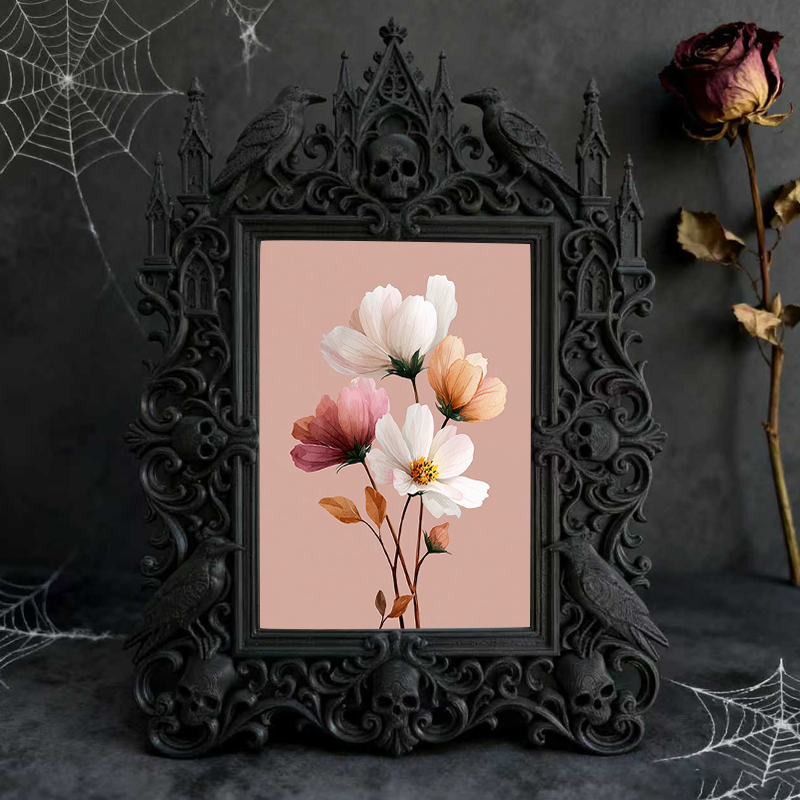 Classy-dark Gothic Dark-style Photo Frame | Dark Academia Book Mark Making Studio Decor, Photo Ornament, Wall-mountable & Tabletop, Practica