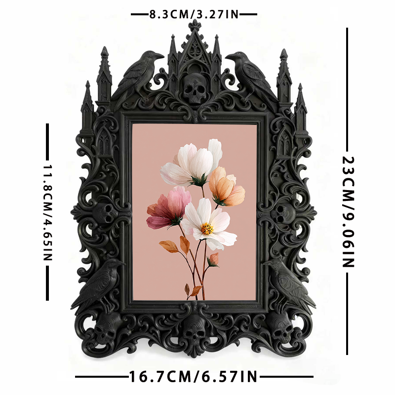 Classy-dark Gothic Dark-style Photo Frame | Dark Academia Book Mark Making Studio Decor, Photo Ornament, Wall-mountable & Tabletop, Practica