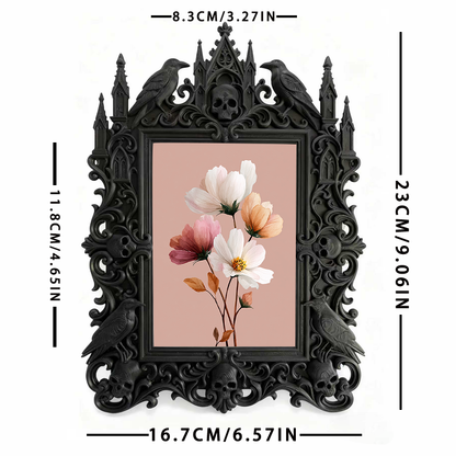 Classy-dark Gothic Dark-style Photo Frame | Dark Academia Book Mark Making Studio Decor, Photo Ornament, Wall-mountable & Tabletop, Practica