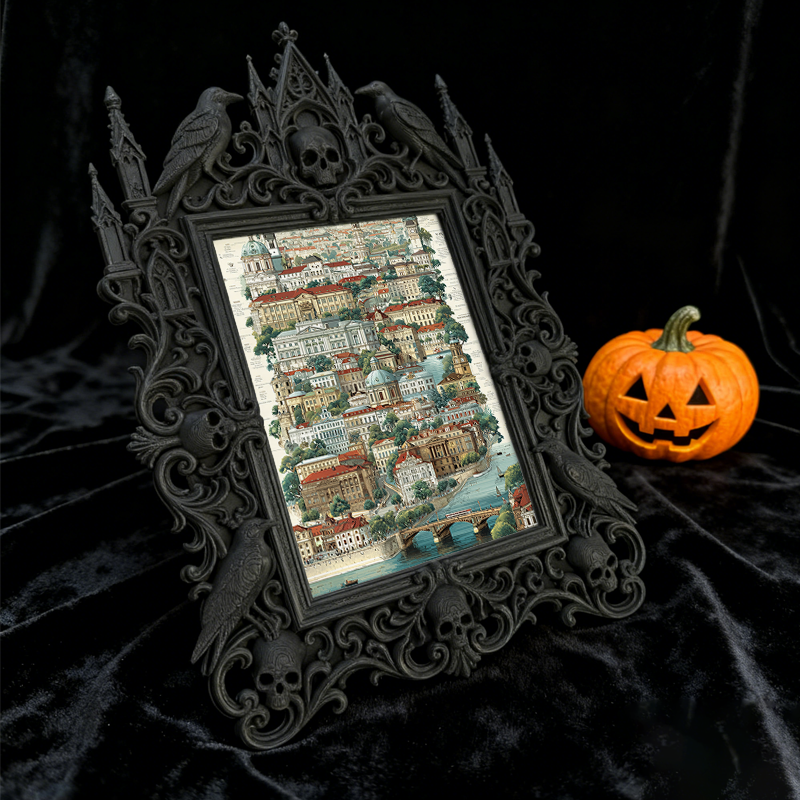 Rare-edition Gothic Dark-style Photo Frame | Vampire LARP Castle Bedroom Nightstand Decor, Photo Ornament, Wall/Table Dual-use, Artistic Fra