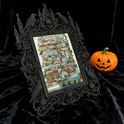 Rare-edition Gothic Dark-style Photo Frame | Vampire LARP Castle Bedroom Nightstand Decor, Photo Ornament, Wall/Table Dual-use, Artistic Fra