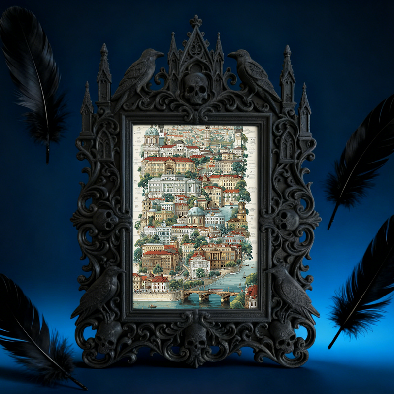 Rare-edition Gothic Dark-style Photo Frame | Vampire LARP Castle Bedroom Nightstand Decor, Photo Ornament, Wall/Table Dual-use, Artistic Fra