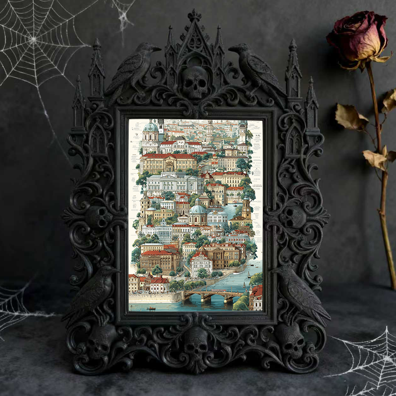 Rare-edition Gothic Dark-style Photo Frame | Vampire LARP Castle Bedroom Nightstand Decor, Photo Ornament, Wall/Table Dual-use, Artistic Fra