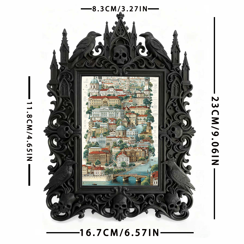 Rare-edition Gothic Dark-style Photo Frame | Vampire LARP Castle Bedroom Nightstand Decor, Photo Ornament, Wall/Table Dual-use, Artistic Fra
