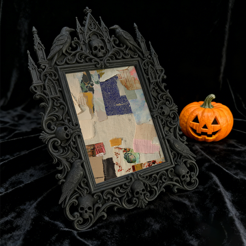 Unique-design Gothic Dark-style Photo Frame | Witchy Moon Phase Jewelry Shop Decor, Photo Ornament, Wall-mountable & Tabletop, Portable Fram