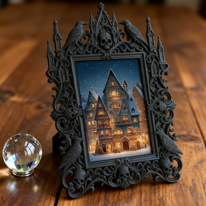 Tough-durable Gothic Dark-style Photo Frame | Gothic Motorcycle Jacket Custom Shop Decor, Photo Ornament, Dual-use Display, Wear-resistant F