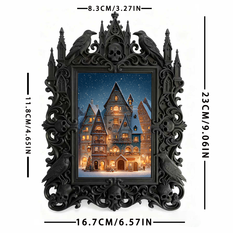 Tough-durable Gothic Dark-style Photo Frame | Gothic Motorcycle Jacket Custom Shop Decor, Photo Ornament, Dual-use Display, Wear-resistant F