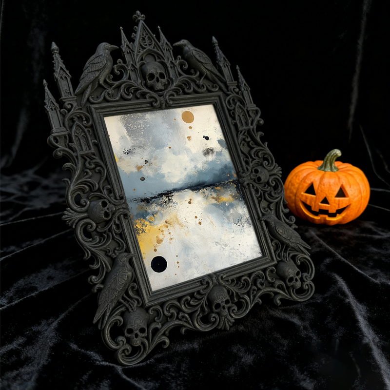 Eye-catching-bold Gothic Dark-style Photo Frame | Dark Fantasy Resin Keychain Shop Decor, Photo Ornament, Wall-mountable & Tabletop, Creativ