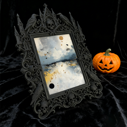 Eye-catching-bold Gothic Dark-style Photo Frame | Dark Fantasy Resin Keychain Shop Decor, Photo Ornament, Wall-mountable & Tabletop, Creativ