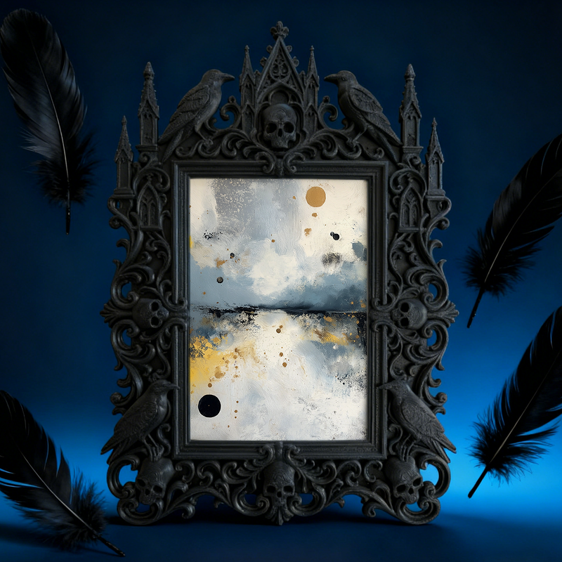 Eye-catching-bold Gothic Dark-style Photo Frame | Dark Fantasy Resin Keychain Shop Decor, Photo Ornament, Wall-mountable & Tabletop, Creativ