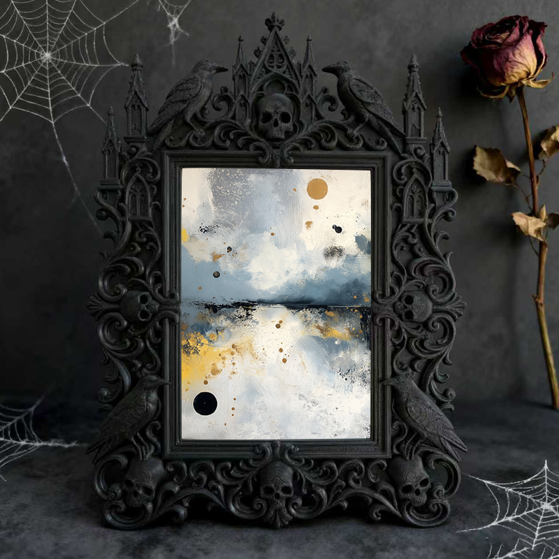 Eye-catching-bold Gothic Dark-style Photo Frame | Dark Fantasy Resin Keychain Shop Decor, Photo Ornament, Wall-mountable & Tabletop, Creativ