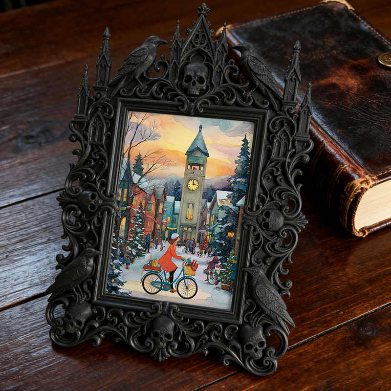 Adorable-dark Gothic Dark-style Photo Frame | Gothic Handmade Pet Bow Tie Shop Decor, Photo Ornament, Dual-use Display, Cute Frame