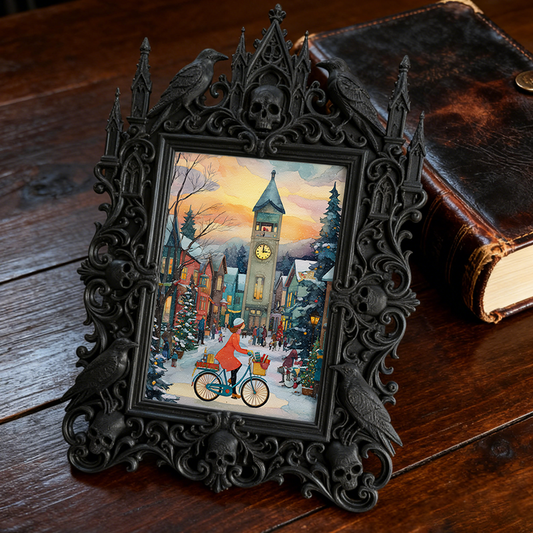 Adorable-dark Gothic Dark-style Photo Frame | Gothic Handmade Pet Bow Tie Shop Decor, Photo Ornament, Dual-use Display, Cute Frame
