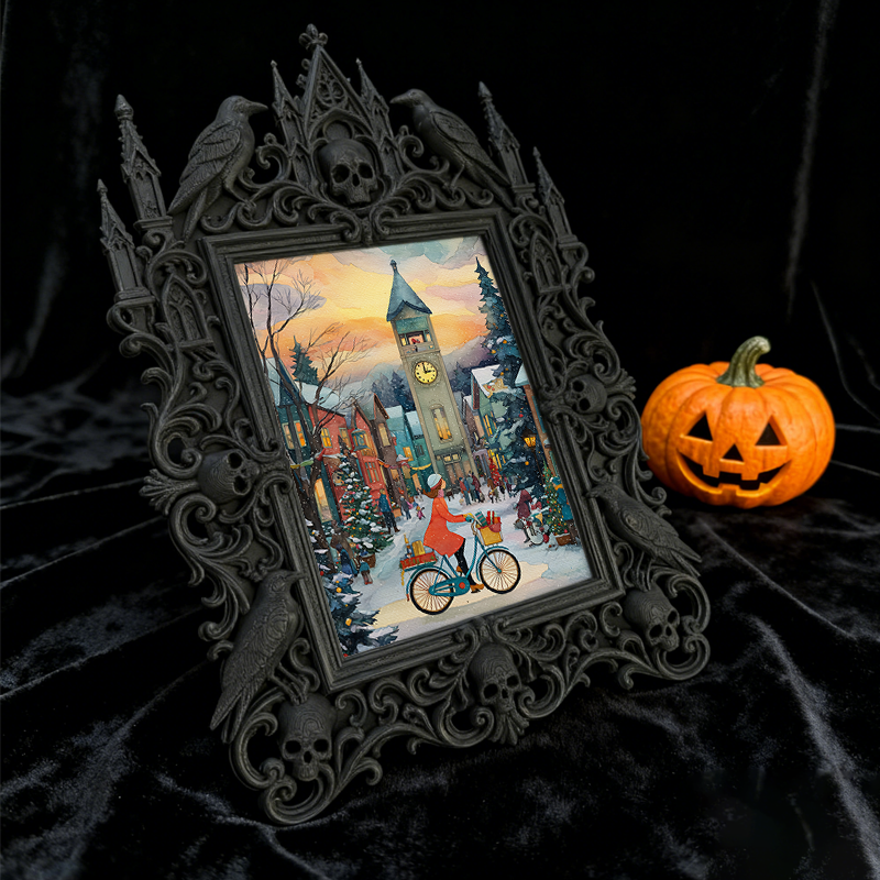 Adorable-dark Gothic Dark-style Photo Frame | Gothic Handmade Pet Bow Tie Shop Decor, Photo Ornament, Dual-use Display, Cute Frame