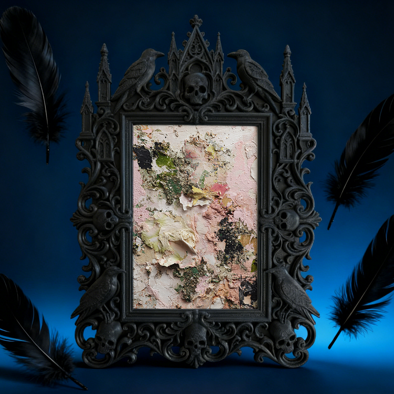Trending-hot Gothic Dark-style Photo Frame | Gothic Halloween Front Yard Photo Spot Decor, Photo Ornament, Wall-mountable & Tabletop, Plasti