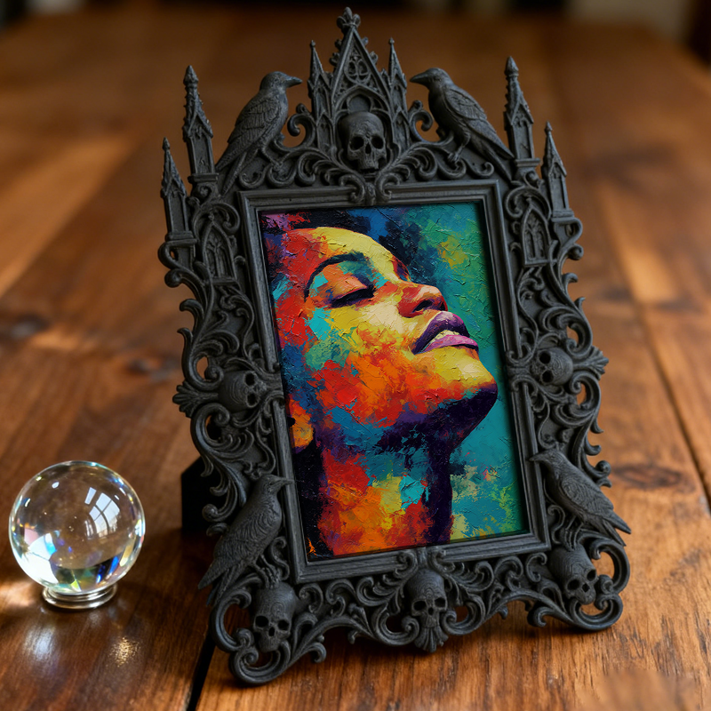 Top-choice Gothic Dark-style Photo Frame | Dark Academia Dormitory Wall Art Decor, Photo Ornament, Wall/Table Dual-use, Durable Frame