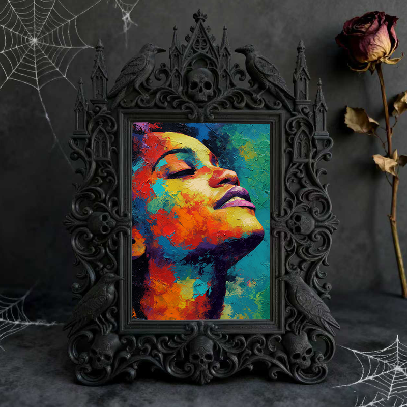 Top-choice Gothic Dark-style Photo Frame | Dark Academia Dormitory Wall Art Decor, Photo Ornament, Wall/Table Dual-use, Durable Frame