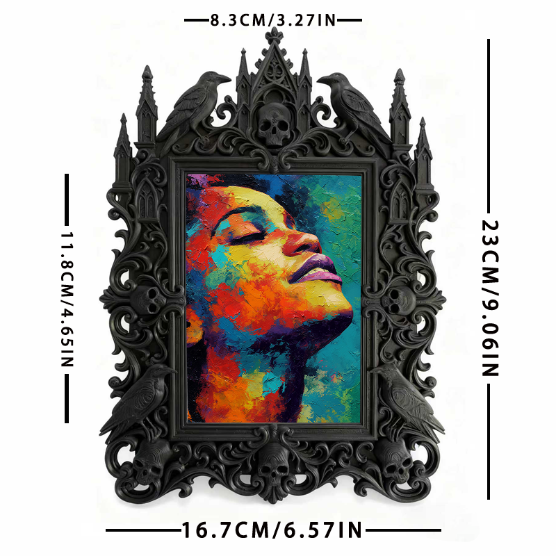 Top-choice Gothic Dark-style Photo Frame | Dark Academia Dormitory Wall Art Decor, Photo Ornament, Wall/Table Dual-use, Durable Frame