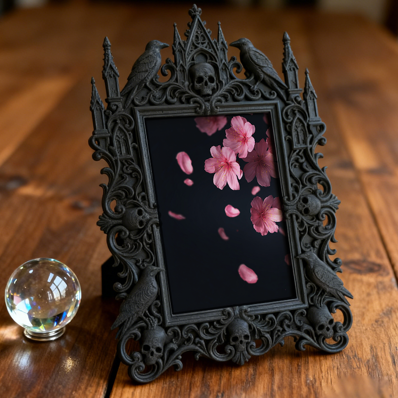 Crowd-pleaser Gothic Dark-style Photo Frame | Horror Cosplay Group Photo Backdrop Decor, Photo Ornament, Wall-mountable & Tabletop, Lightwei