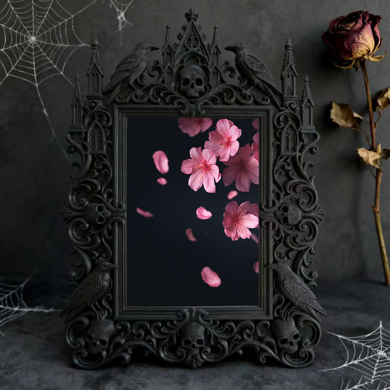 Crowd-pleaser Gothic Dark-style Photo Frame | Horror Cosplay Group Photo Backdrop Decor, Photo Ornament, Wall-mountable & Tabletop, Lightwei