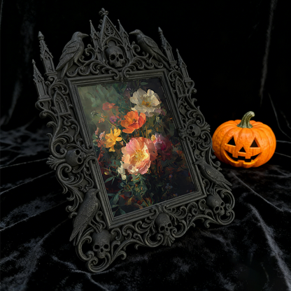 Fast-moving Gothic Dark-style Photo Frame | Gothic Dark Chocolate Truffle Shop Decor, Photo Ornament, Dual-use Display, Retro Plastic Frame