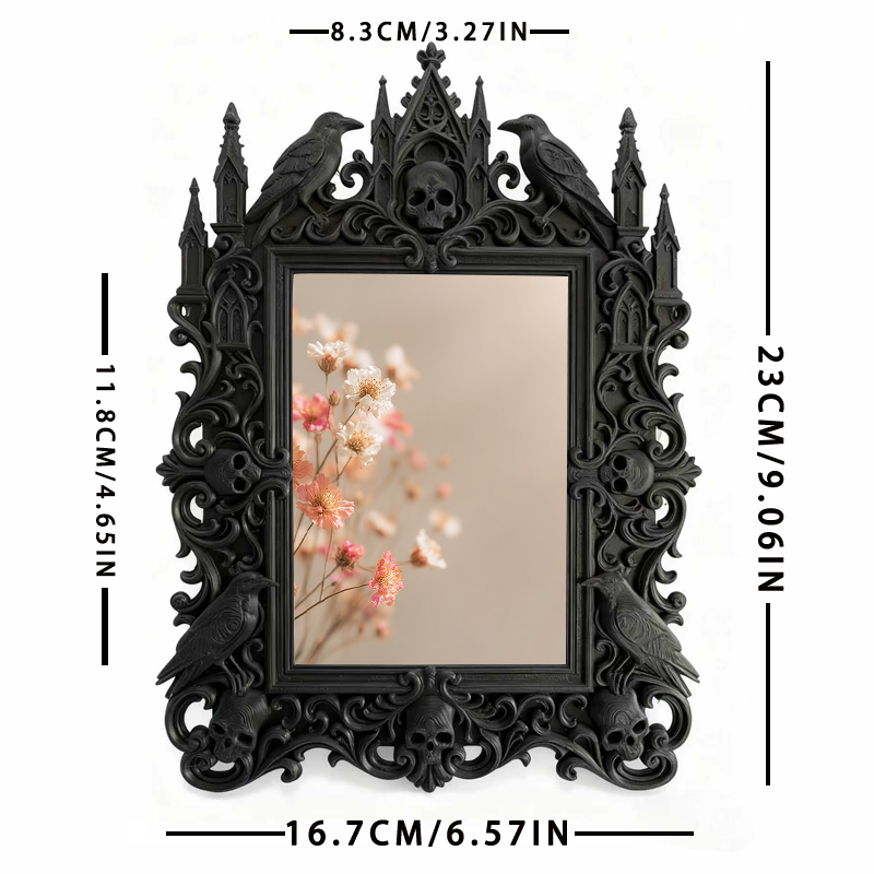 Highly-recommended Gothic Dark-style Photo Frame | Witchy Crystal Geode Display Shop Decor, Photo Ornament, Wall-mountable & Tabletop, Scrat