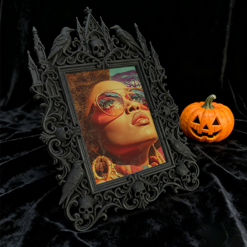 Style-icon Gothic Dark-style Photo Frame | Gothic Kids鈥?Witch Hat Display Decor, Photo Ornament, Wall/Table Dual-use, Eco-friendly Frame
