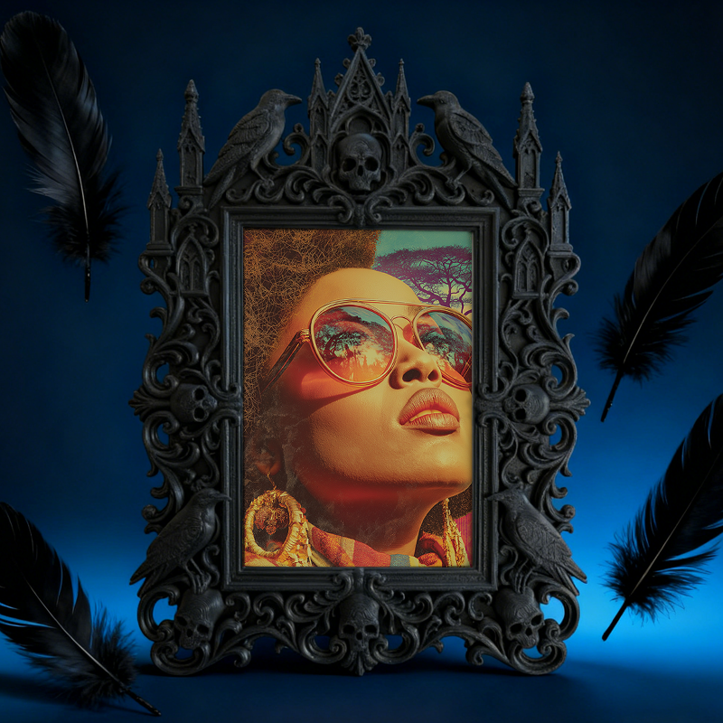 Style-icon Gothic Dark-style Photo Frame | Gothic Kids鈥?Witch Hat Display Decor, Photo Ornament, Wall/Table Dual-use, Eco-friendly Frame