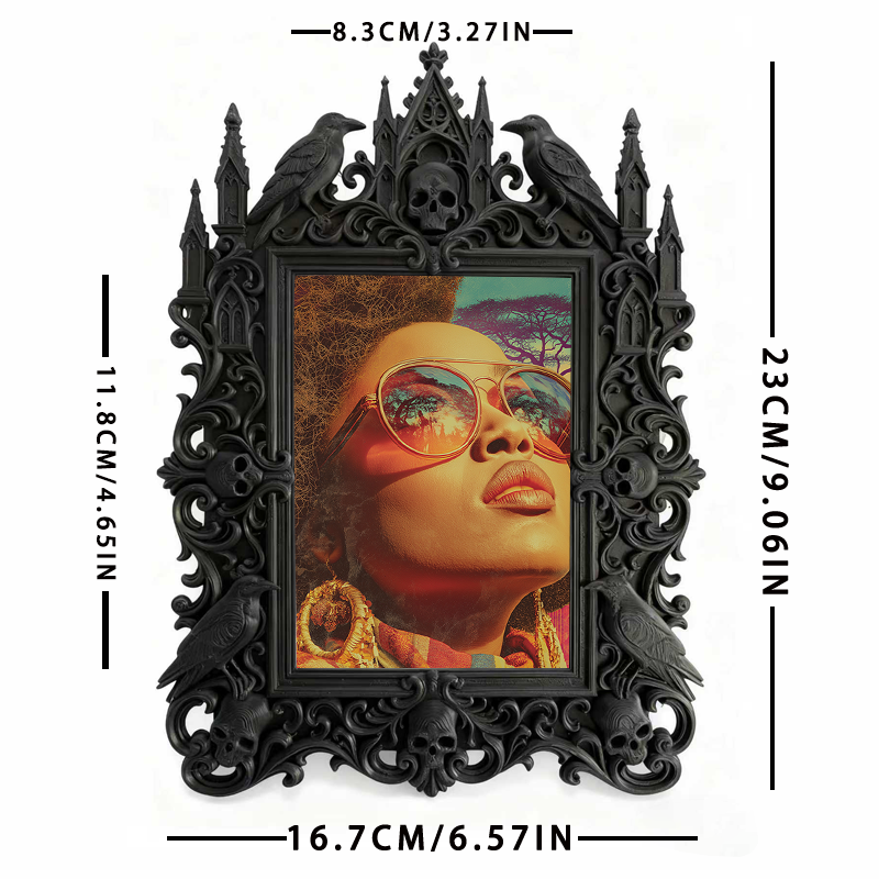 Style-icon Gothic Dark-style Photo Frame | Gothic Kids鈥?Witch Hat Display Decor, Photo Ornament, Wall/Table Dual-use, Eco-friendly Frame