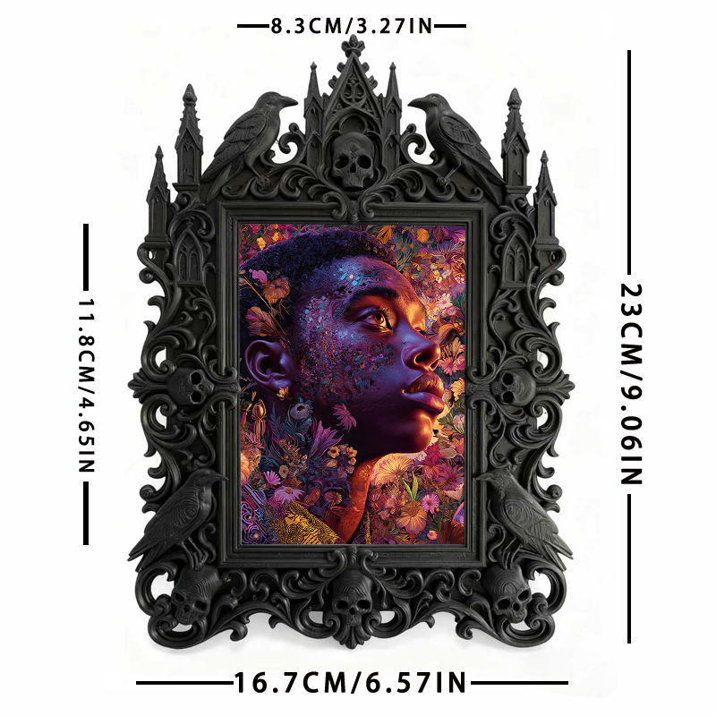 Must-buy Gothic Dark-style Photo Frame | Dark Dried Flower Bouquet Shop Decor, Photo Ornament, Wall-mountable & Tabletop, Slim Frame