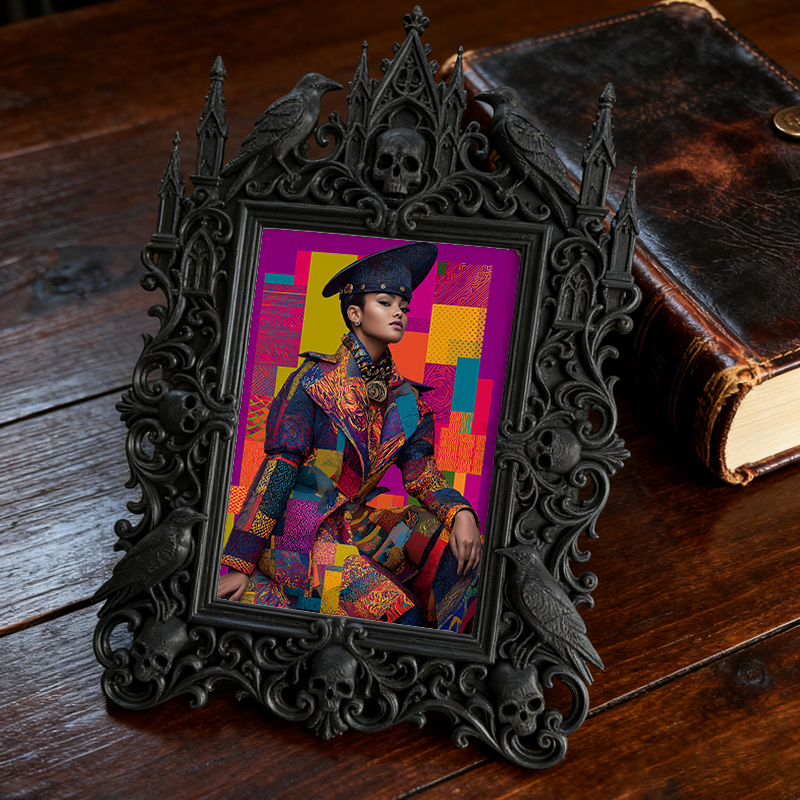 Customer-approved Gothic Dark-style Photo Frame | Vampire Masquerade Ball Table Centerpiece Decor, Photo Ornament, Dual-use Display, Sturdy 