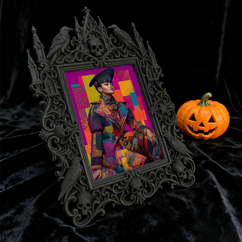 Customer-approved Gothic Dark-style Photo Frame | Vampire Masquerade Ball Table Centerpiece Decor, Photo Ornament, Dual-use Display, Sturdy 