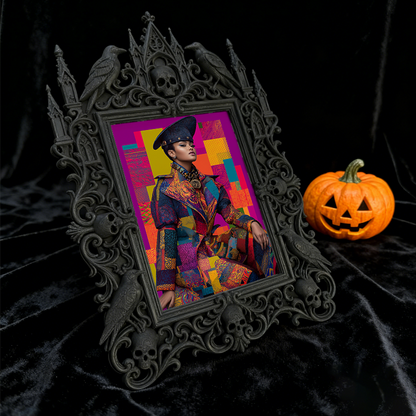 Customer-approved Gothic Dark-style Photo Frame | Vampire Masquerade Ball Table Centerpiece Decor, Photo Ornament, Dual-use Display, Sturdy 