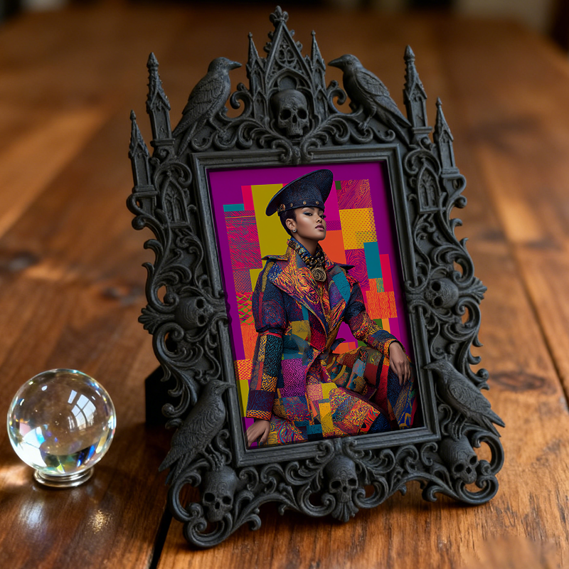 Customer-approved Gothic Dark-style Photo Frame | Vampire Masquerade Ball Table Centerpiece Decor, Photo Ornament, Dual-use Display, Sturdy 