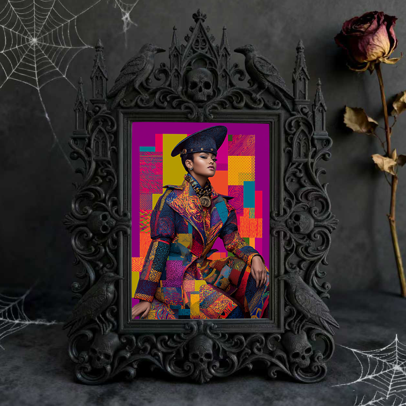 Customer-approved Gothic Dark-style Photo Frame | Vampire Masquerade Ball Table Centerpiece Decor, Photo Ornament, Dual-use Display, Sturdy 