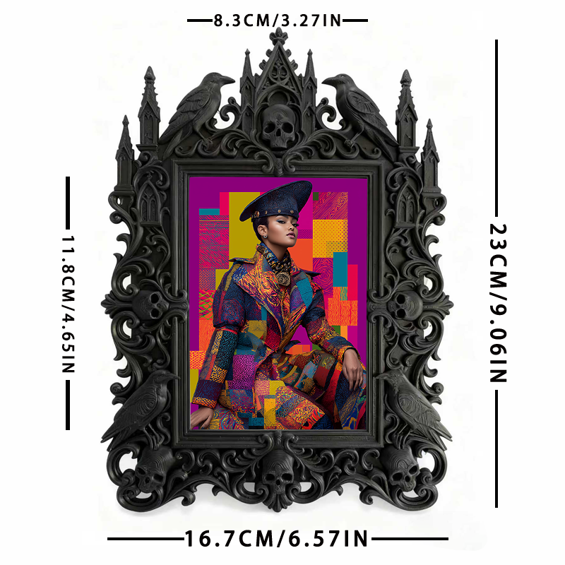 Customer-approved Gothic Dark-style Photo Frame | Vampire Masquerade Ball Table Centerpiece Decor, Photo Ornament, Dual-use Display, Sturdy 