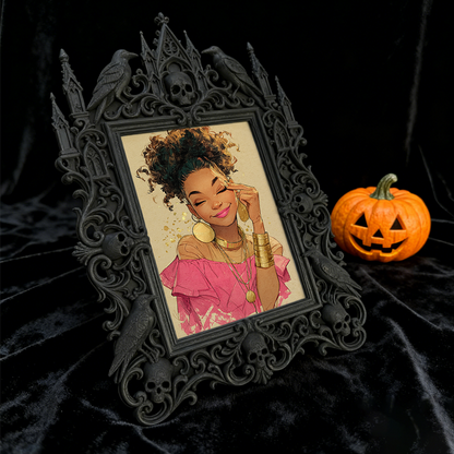 Limited-quantity Gothic Dark-style Photo Frame | Occult Herbalism Dried Flower Shop Decor, Photo Ornament, Wall-mountable & Tabletop, Collec
