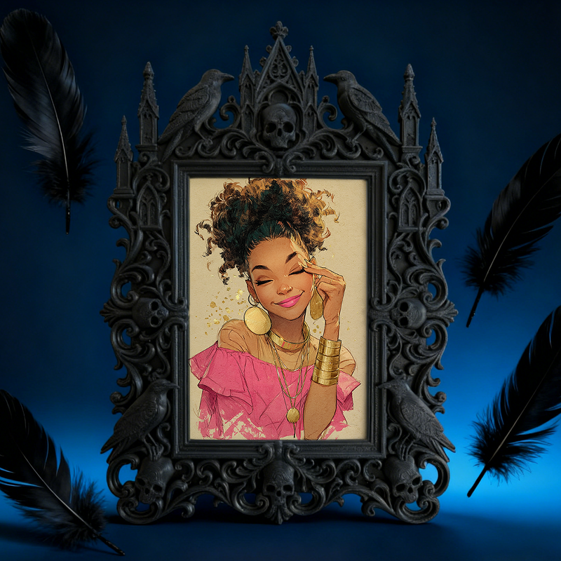 Limited-quantity Gothic Dark-style Photo Frame | Occult Herbalism Dried Flower Shop Decor, Photo Ornament, Wall-mountable & Tabletop, Collec