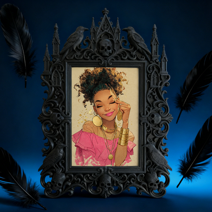 Limited-quantity Gothic Dark-style Photo Frame | Occult Herbalism Dried Flower Shop Decor, Photo Ornament, Wall-mountable & Tabletop, Collec