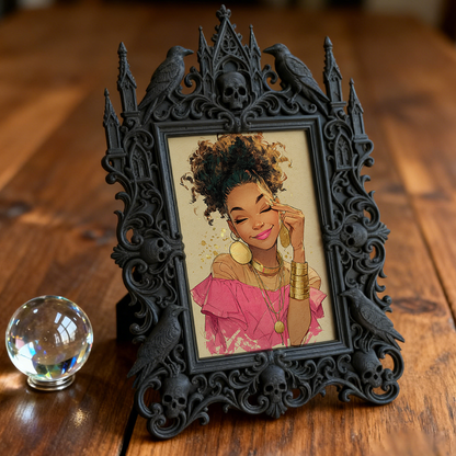 Limited-quantity Gothic Dark-style Photo Frame | Occult Herbalism Dried Flower Shop Decor, Photo Ornament, Wall-mountable & Tabletop, Collec