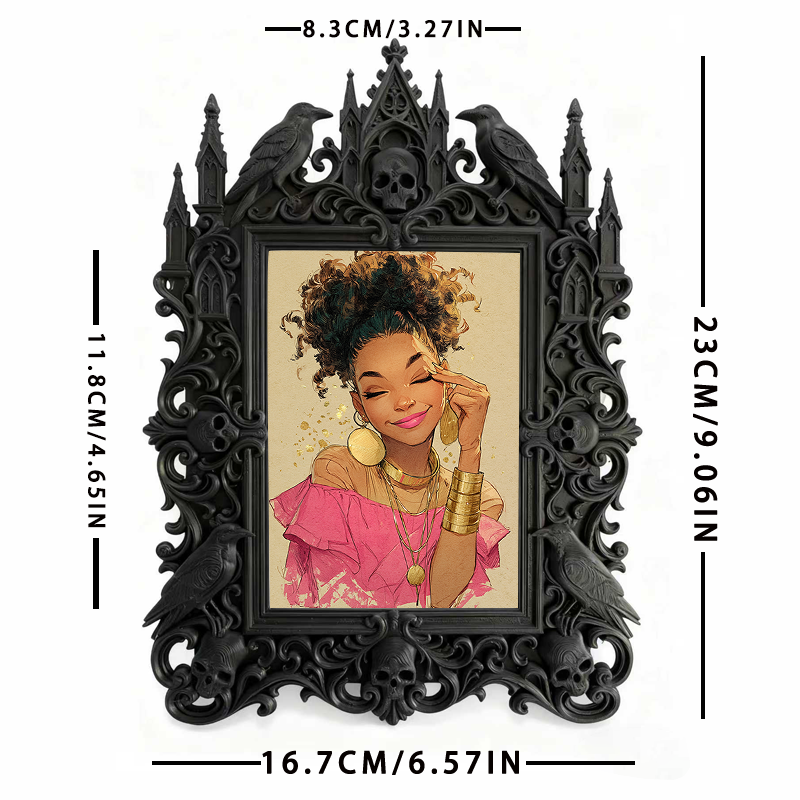 Limited-quantity Gothic Dark-style Photo Frame | Occult Herbalism Dried Flower Shop Decor, Photo Ornament, Wall-mountable & Tabletop, Collec