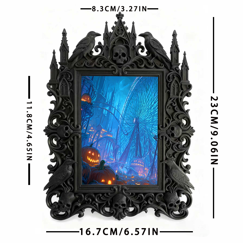 Rare-find Gothic Dark-style Photo Frame | Werewolf Cosplay Meetup Photo Booth Decor, Photo Ornament, Wall/Table Dual-use, Rustic Frame
