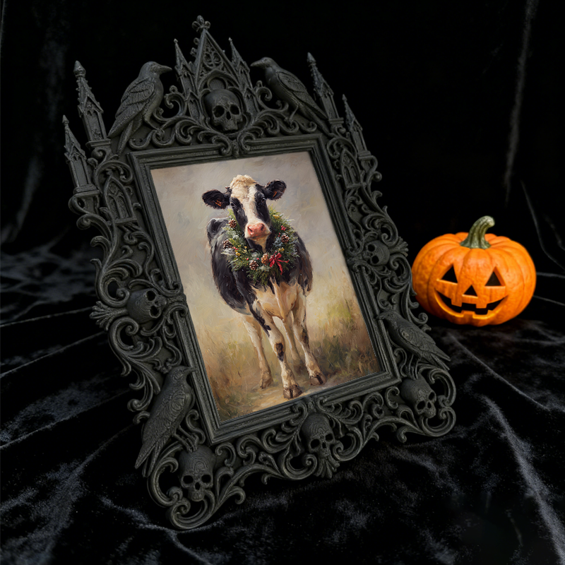 TikTok-viral Gothic Dark-style Photo Frame | Gothic Handmade Aromatherapy Candle Shop Decor, Photo Ornament, Wall-mountable & Tabletop, Plas