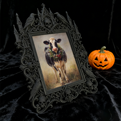 TikTok-viral Gothic Dark-style Photo Frame | Gothic Handmade Aromatherapy Candle Shop Decor, Photo Ornament, Wall-mountable & Tabletop, Plas