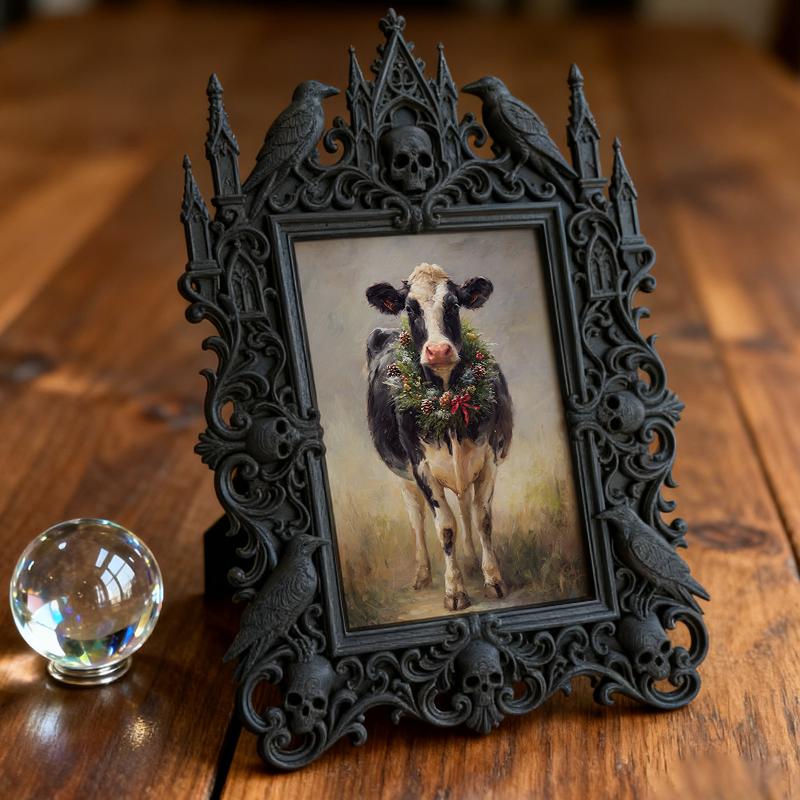 TikTok-viral Gothic Dark-style Photo Frame | Gothic Handmade Aromatherapy Candle Shop Decor, Photo Ornament, Wall-mountable & Tabletop, Plas