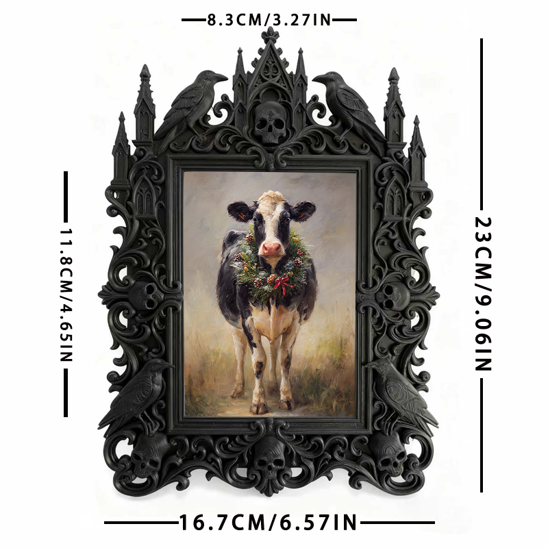 TikTok-viral Gothic Dark-style Photo Frame | Gothic Handmade Aromatherapy Candle Shop Decor, Photo Ornament, Wall-mountable & Tabletop, Plas