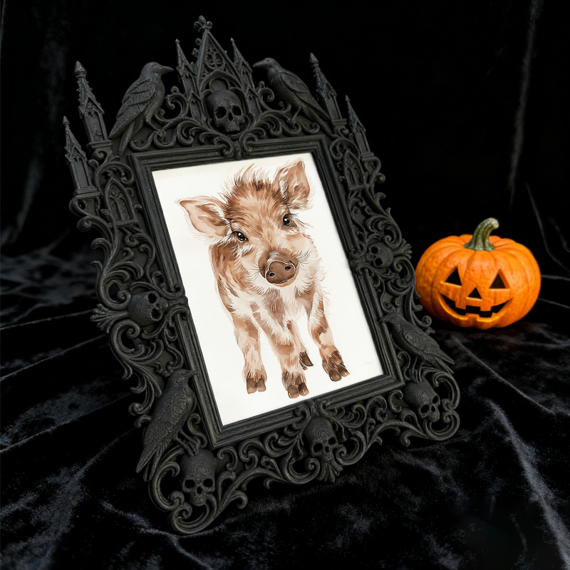 Insta-trending Gothic Dark-style Photo Frame | Dark Academia Calligraphy Ink Studio Decor, Photo Ornament, Wall/Table Dual-use, Durable Fram