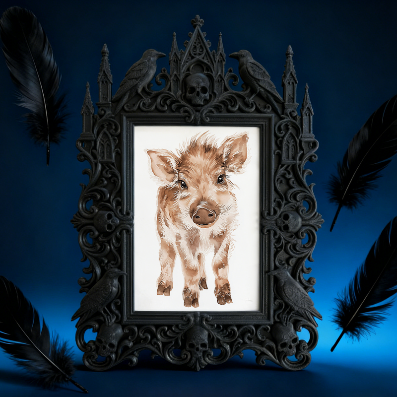 Insta-trending Gothic Dark-style Photo Frame | Dark Academia Calligraphy Ink Studio Decor, Photo Ornament, Wall/Table Dual-use, Durable Fram