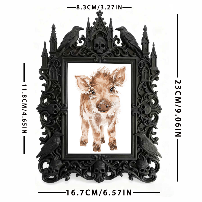 Insta-trending Gothic Dark-style Photo Frame | Dark Academia Calligraphy Ink Studio Decor, Photo Ornament, Wall/Table Dual-use, Durable Fram